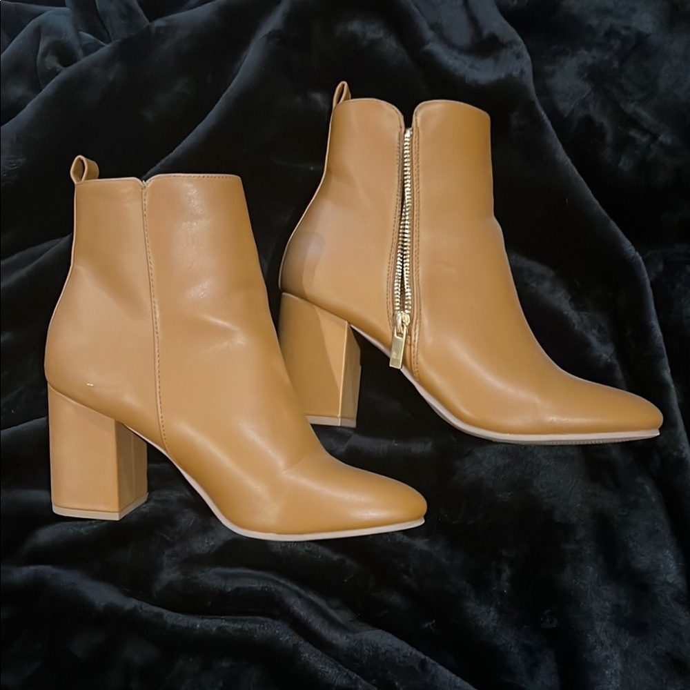 Tan Leather Ankle Boots